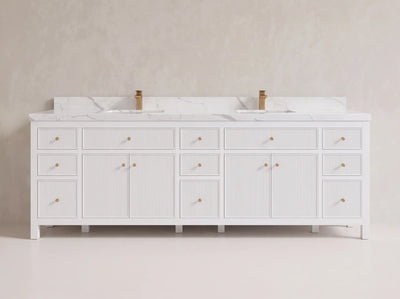 Sonoma 96 in W x 22 in D Free Standing Reeded Double Sink Bathroom Vanity