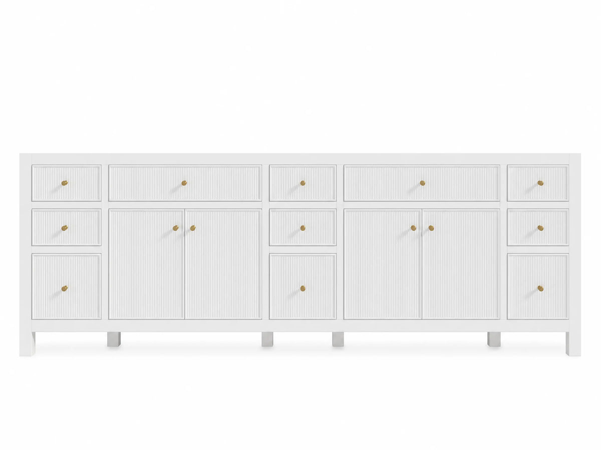 Sonoma 96 in W x 22 in D Free Standing Reeded Double Sink Bathroom Vanity