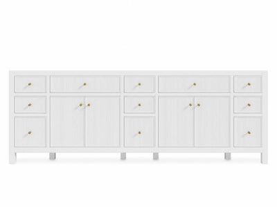 Sonoma 96 in W x 22 in D Free Standing Reeded Double Sink Bathroom Vanity