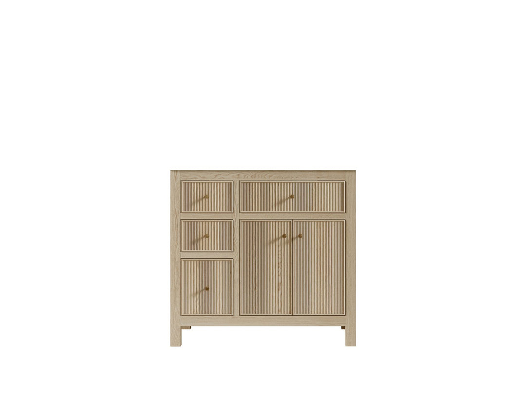 Sonoma Oak 36 in. W x 22 in. D Right Offset Sink Bathroom Vanity in Dark Natural  - Cabinet Only