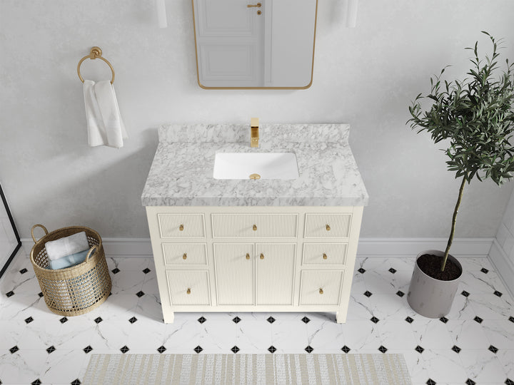 Sonoma 42 in W x 22 in D Free Standing Reeded Single Sink Bathroom Vanity - photo 18