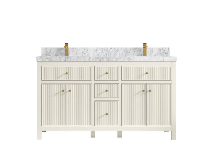 Sonoma 60 in W x 22 in D Free Standing Reeded Double Sink Bathroom Vanity - photo 19