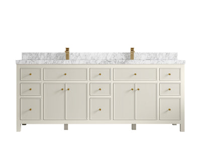 Sonoma 84 in W x 22 in D Free Standing Reeded Double Sink Bathroom Vanity