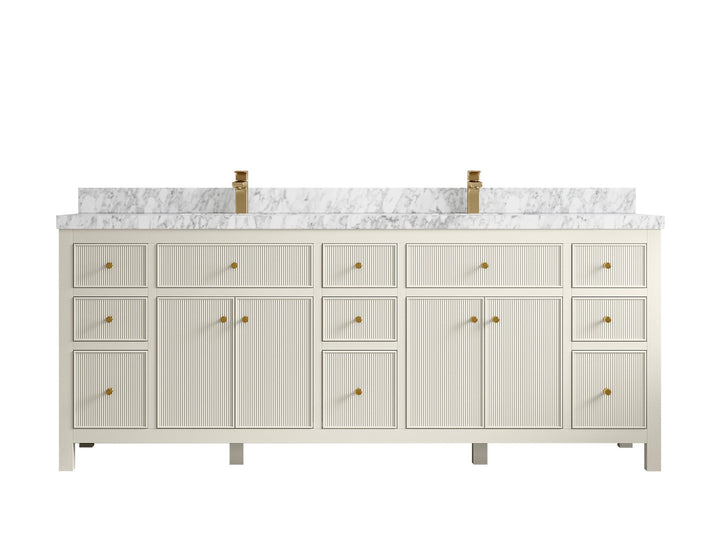 Sonoma 84 in W x 22 in D Free Standing Reeded Double Sink Bathroom Vanity - photo 19