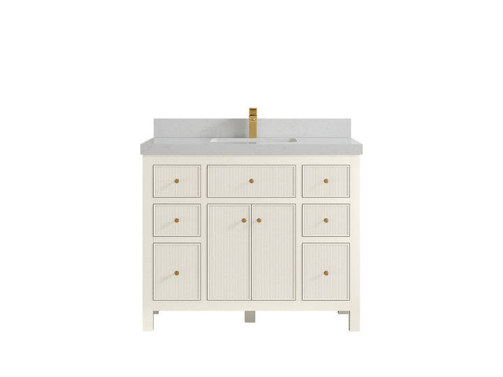 Sonoma 42 in W x 22 in D Free Standing Reeded Single Sink Bathroom Vanity - photo 21