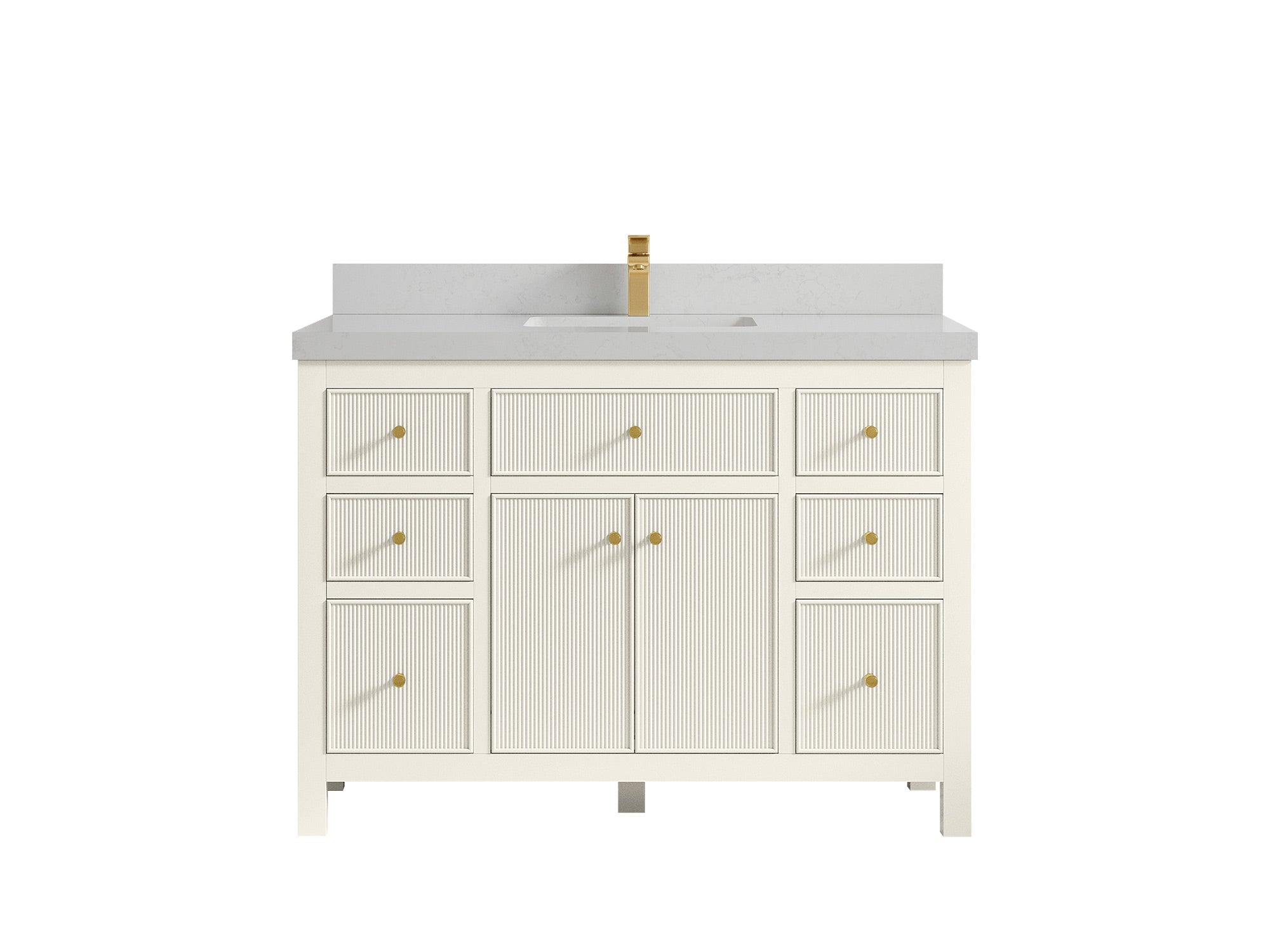 Sonoma 48 in. W x 22 in. D Single Sink Bathroom Vanity in Alabaster with 2 in. Carrara Quartz Countertop