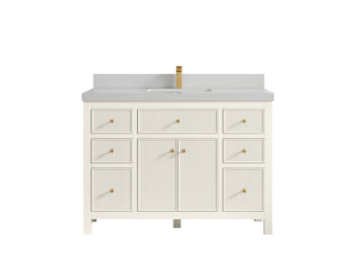 Sonoma 48 in. W x 22 in. D Single Sink Bathroom Vanity in Alabaster with 2 in. Carrara Quartz Countertop