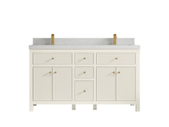 Sonoma 60 in W x 22 in D Free Standing Reeded Double Sink Bathroom Vanity - photo 21
