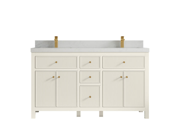 Sonoma 60 in W x 22 in D Free Standing Reeded Double Sink Bathroom Vanity - photo 21