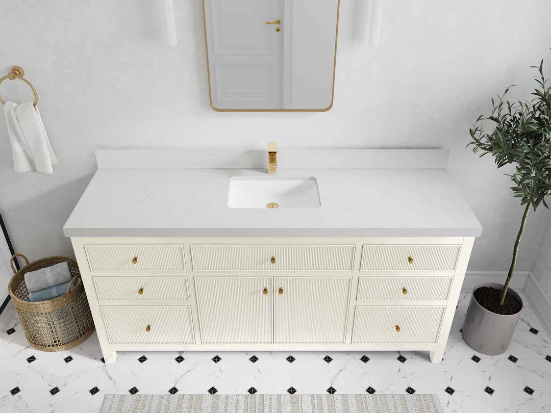 Sonoma 72 in W x 22 in D Free Standing Reeded Single Sink Bathroom Vanity