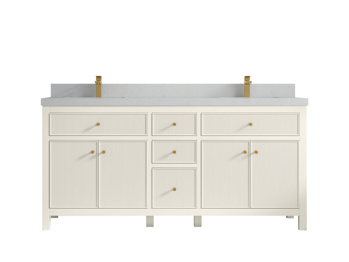 Sonoma 72 in W x 22 in D Free Standing Reeded Double Sink Bathroom Vanity - photo 21