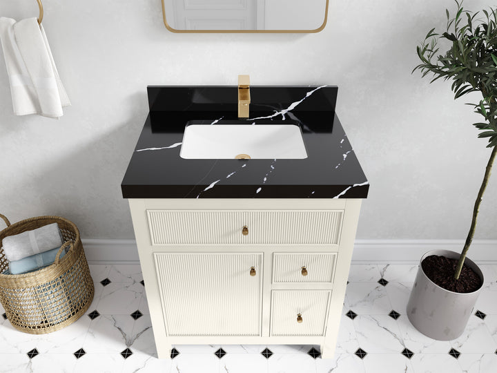 Sonoma 30 in W x 22 in D Free Standing Reeded Single Sink Bathroom Vanity - photo 7