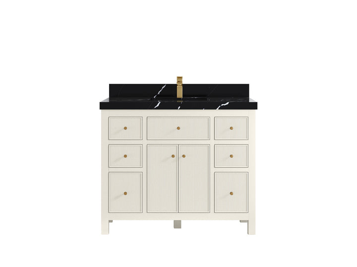 Sonoma 42 in W x 22 in D Free Standing Reeded Single Sink Bathroom Vanity - photo 9
