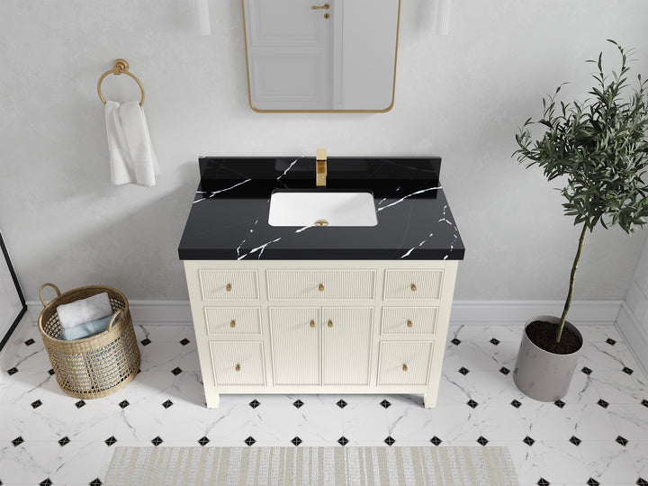 Sonoma 42 in W x 22 in D Free Standing Reeded Single Sink Bathroom Vanity - photo 8