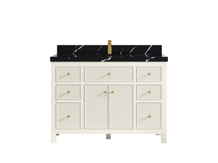 Sonoma 48 in W x 22 in D Free Standing Reeded Single Sink Bathroom Vanity - photo 9