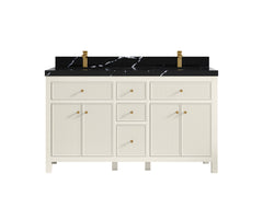 Sonoma 60 in W x 22 in D Free Standing Reeded Double Sink Bathroom Vanity - photo 9