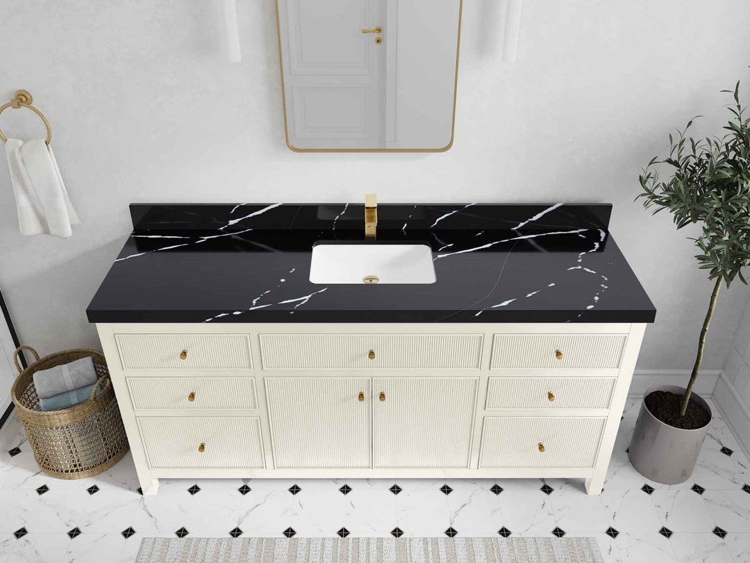 Sonoma 72 in W x 22 in D Free Standing Reeded Single Sink Bathroom Vanity