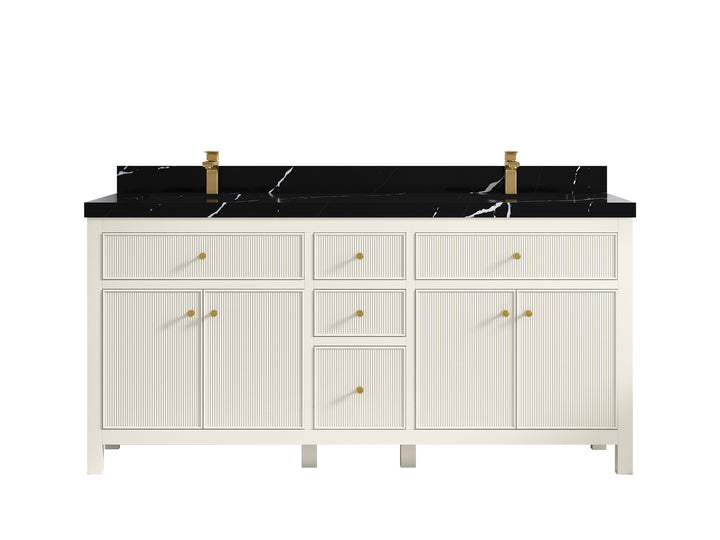 Sonoma 72 in W x 22 in D Free Standing Reeded Double Sink Bathroom Vanity - photo 9