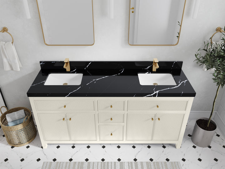 Sonoma 72 in W x 22 in D Free Standing Reeded Double Sink Bathroom Vanity - photo 8