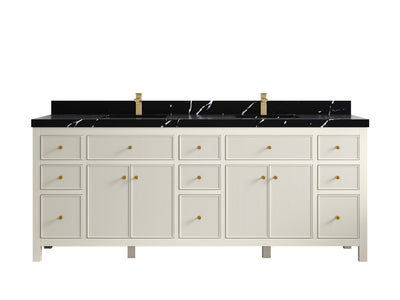 Sonoma 84 in W x 22 in D Free Standing Reeded Double Sink Bathroom Vanity