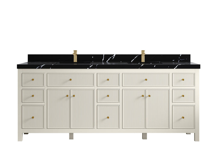 Sonoma 84 in W x 22 in D Free Standing Reeded Double Sink Bathroom Vanity - photo 9
