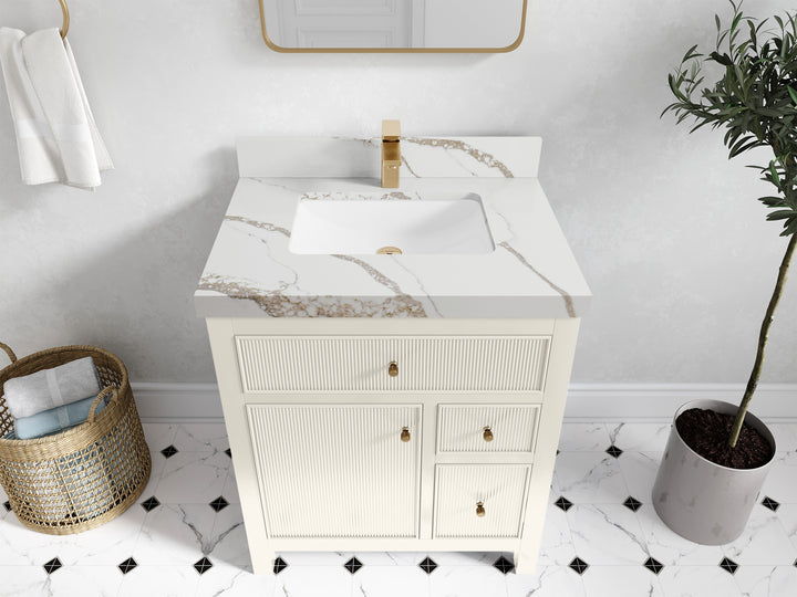 Sonoma 30 in W x 22 in D Free Standing Reeded Single Sink Bathroom Vanity - photo 9