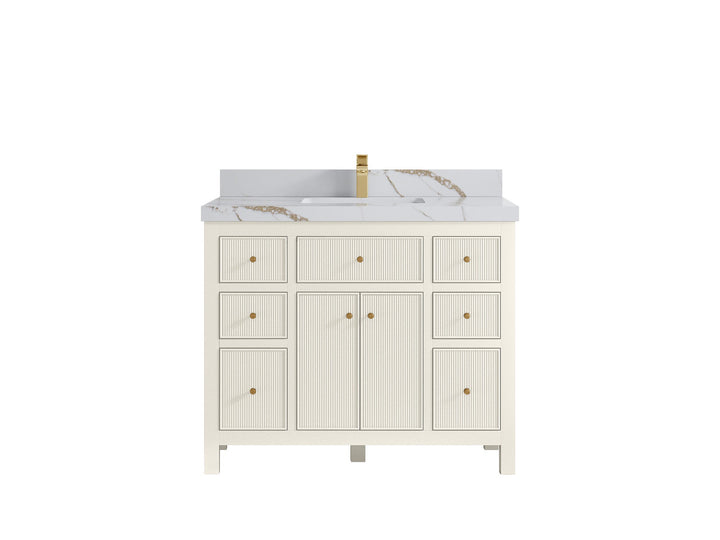 Sonoma 42 in W x 22 in D Free Standing Reeded Single Sink Bathroom Vanity - photo 11