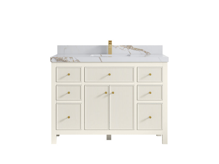 Sonoma 48 in W x 22 in D Free Standing Reeded Single Sink Bathroom Vanity - photo 11