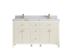 Sonoma 60 in W x 22 in D Free Standing Reeded Double Sink Bathroom Vanity - photo 11