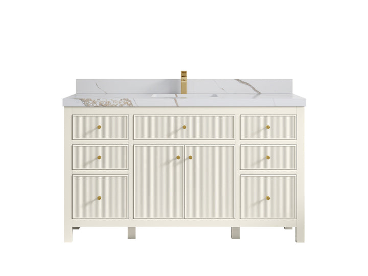 Sonoma 60 in W x 22 in D Free Standing Reeded Single Sink Bathroom Vanity - photo 11