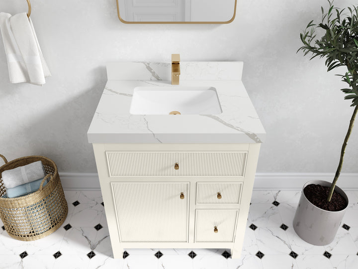 Sonoma 30 in W x 22 in D Free Standing Reeded Single Sink Bathroom Vanity - photo 11