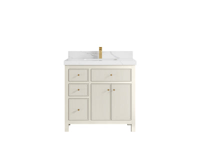 Sonoma 36 in. W x 22 in. D Center Sink Bathroom Vanity in Alabaster with countertop