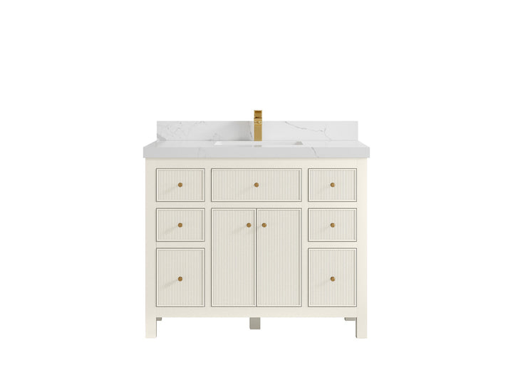 Sonoma 42 in W x 22 in D Free Standing Reeded Single Sink Bathroom Vanity - photo 13