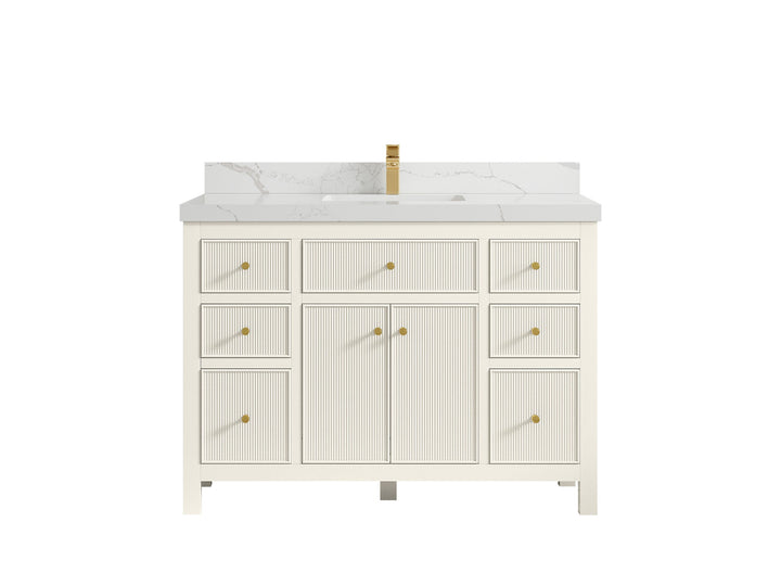 Sonoma 48 in W x 22 in D Free Standing Reeded Single Sink Bathroom Vanity - photo 13