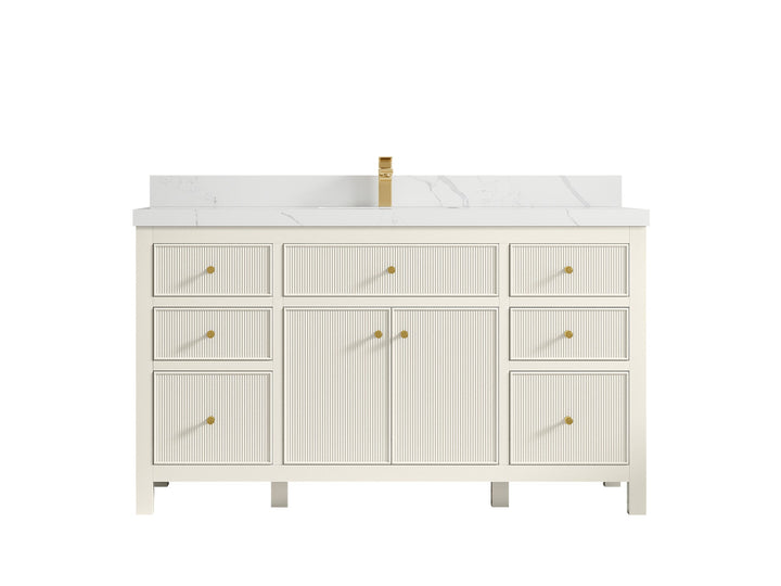 Sonoma 60 in W x 22 in D Free Standing Reeded Single Sink Bathroom Vanity - photo 13