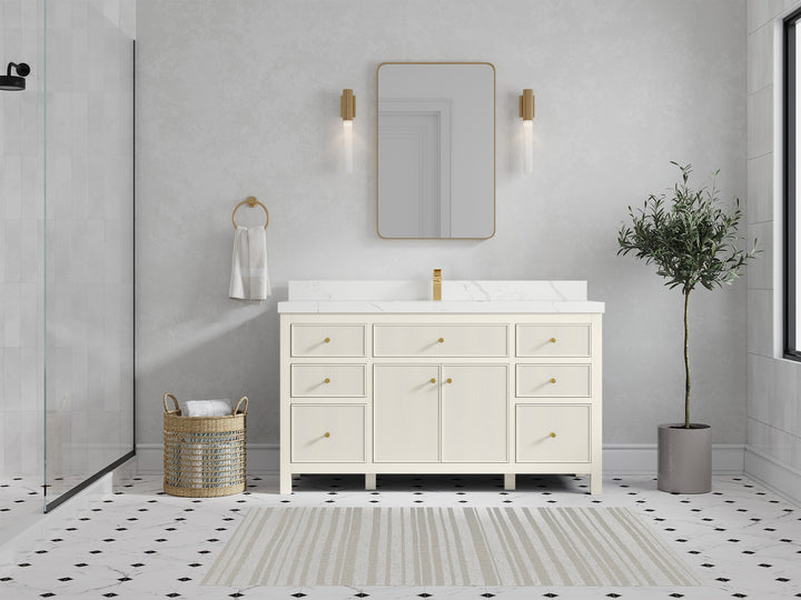 Sonoma 60 in W x 22 in D Free Standing Reeded Single Sink Bathroom Vanity - photo 4