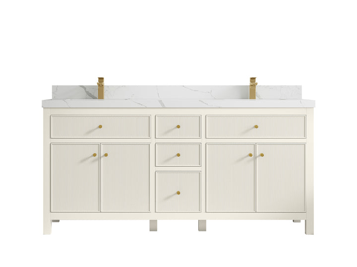 Sonoma 72 in W x 22 in D Free Standing Reeded Double Sink Bathroom Vanity - photo 13