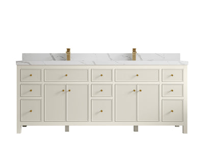 Sonoma 84 in W x 22 in D Free Standing Reeded Double Sink Bathroom Vanity