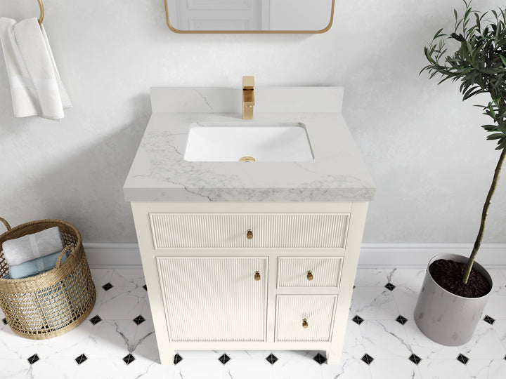 Sonoma 30 in W x 22 in D Free Standing Reeded Single Sink Bathroom Vanity - photo 13