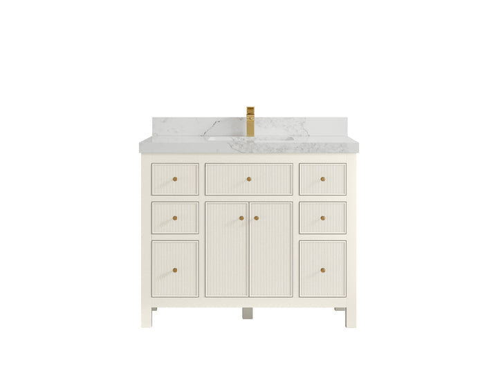 Sonoma 42 in W x 22 in D Free Standing Reeded Single Sink Bathroom Vanity - photo 15