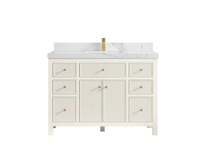Sonoma 48 in W x 22 in D Free Standing Reeded Single Sink Bathroom Vanity - photo 15