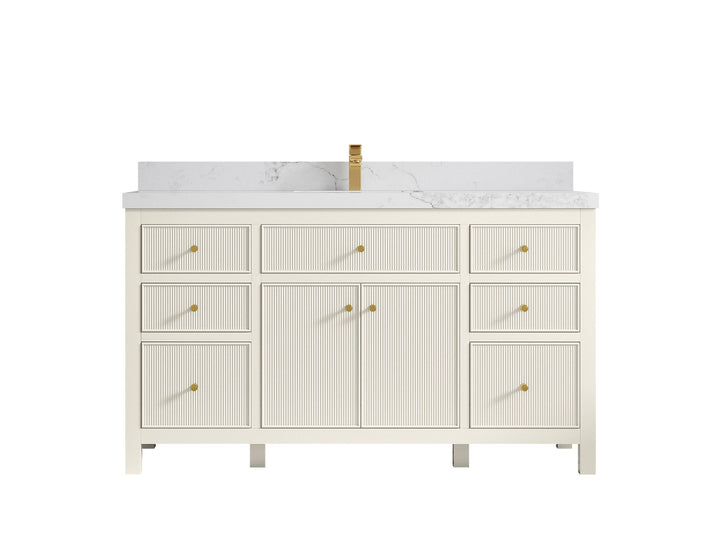 Sonoma 60 in W x 22 in D Free Standing Reeded Single Sink Bathroom Vanity - photo 15
