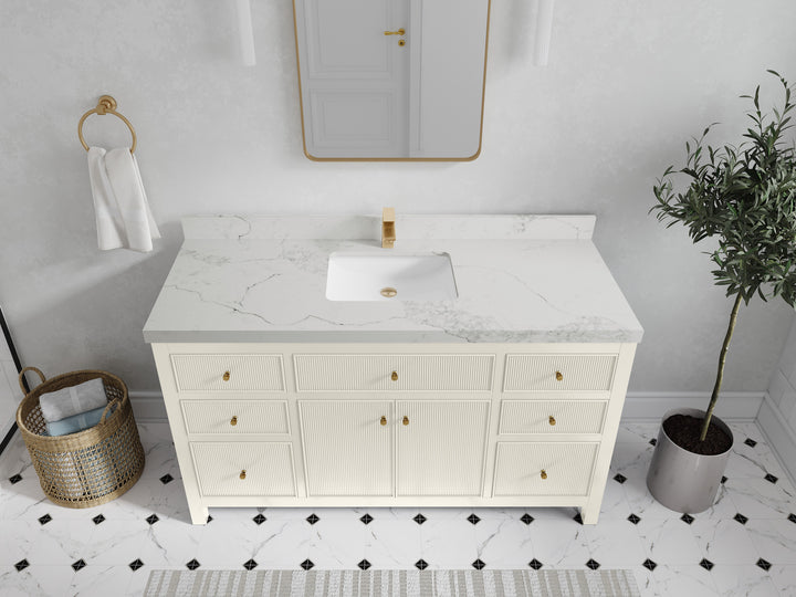 Sonoma 60 in W x 22 in D Free Standing Reeded Single Sink Bathroom Vanity - photo 14