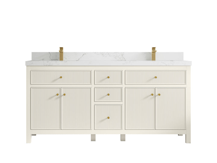Sonoma 72 in W x 22 in D Free Standing Reeded Double Sink Bathroom Vanity - photo 15