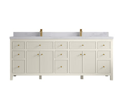 Sonoma 84 in W x 22 in D Free Standing Reeded Double Sink Bathroom Vanity - photo 15