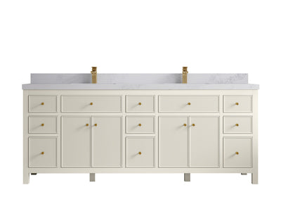 Sonoma 84 in W x 22 in D Free Standing Reeded Double Sink Bathroom Vanity