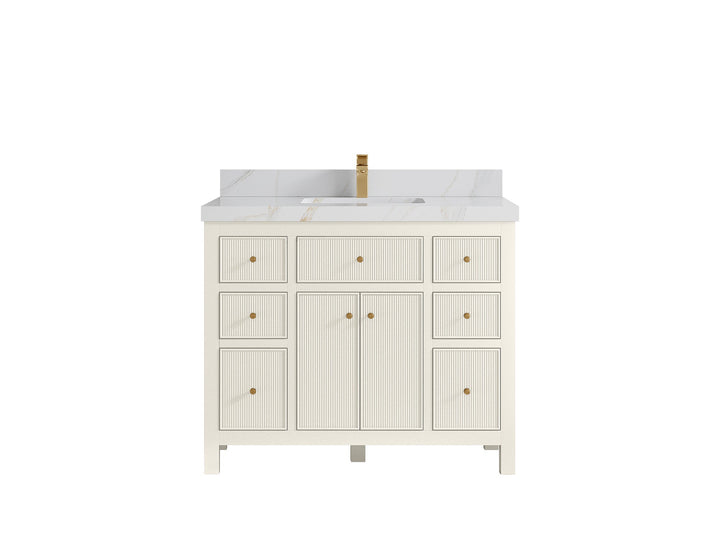 Sonoma 42 in W x 22 in D Free Standing Reeded Single Sink Bathroom Vanity - photo 17