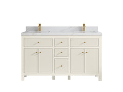 Sonoma 60 in W x 22 in D Free Standing Reeded Double Sink Bathroom Vanity - photo 17