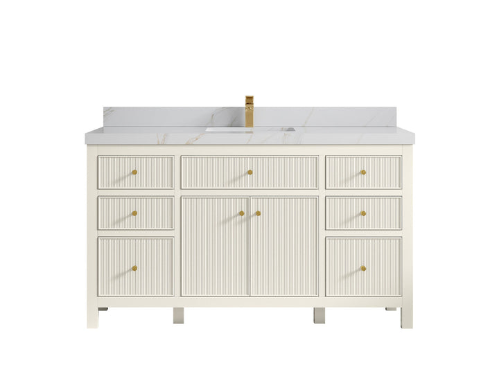 Sonoma 60 in W x 22 in D Free Standing Reeded Single Sink Bathroom Vanity - photo 17
