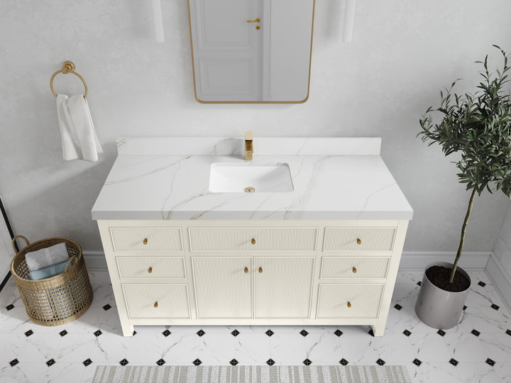 Sonoma 60 in W x 22 in D Free Standing Reeded Single Sink Bathroom Vanity - photo 16